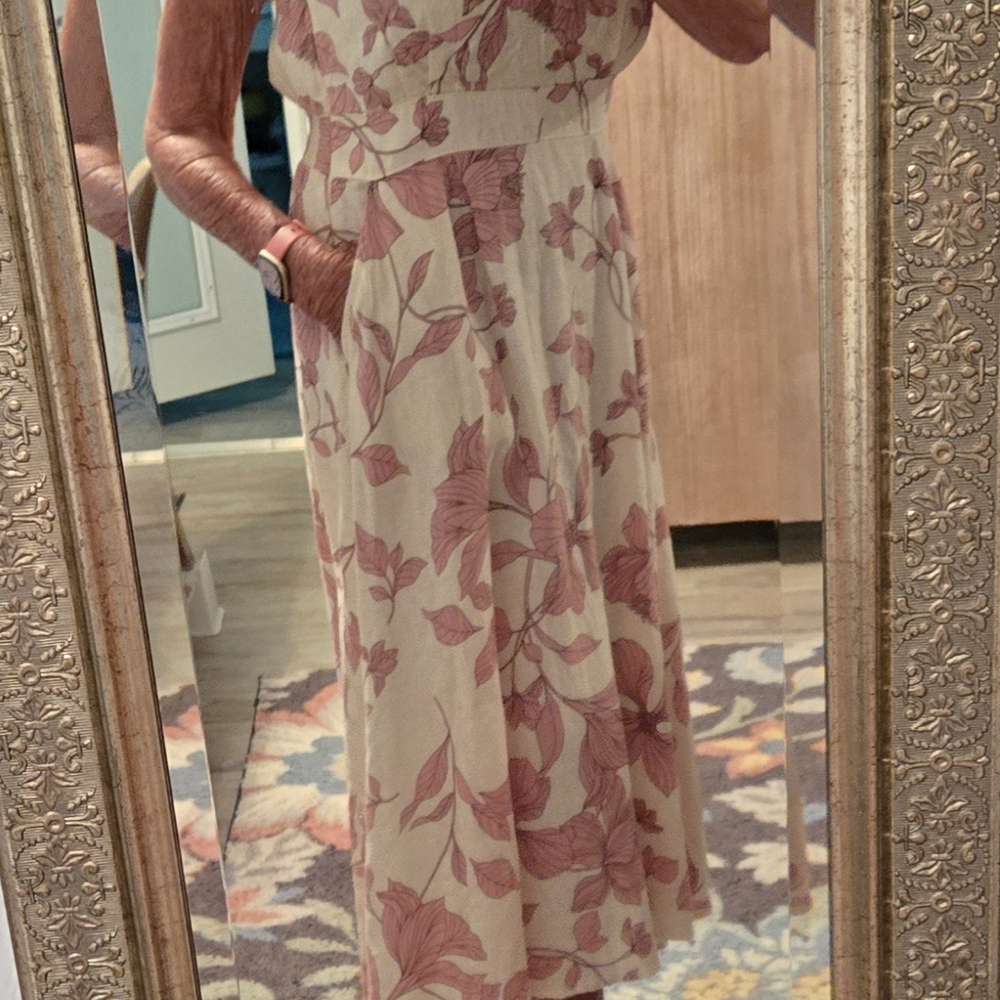 Cynthia Rowley Pink Floral Midi Dress